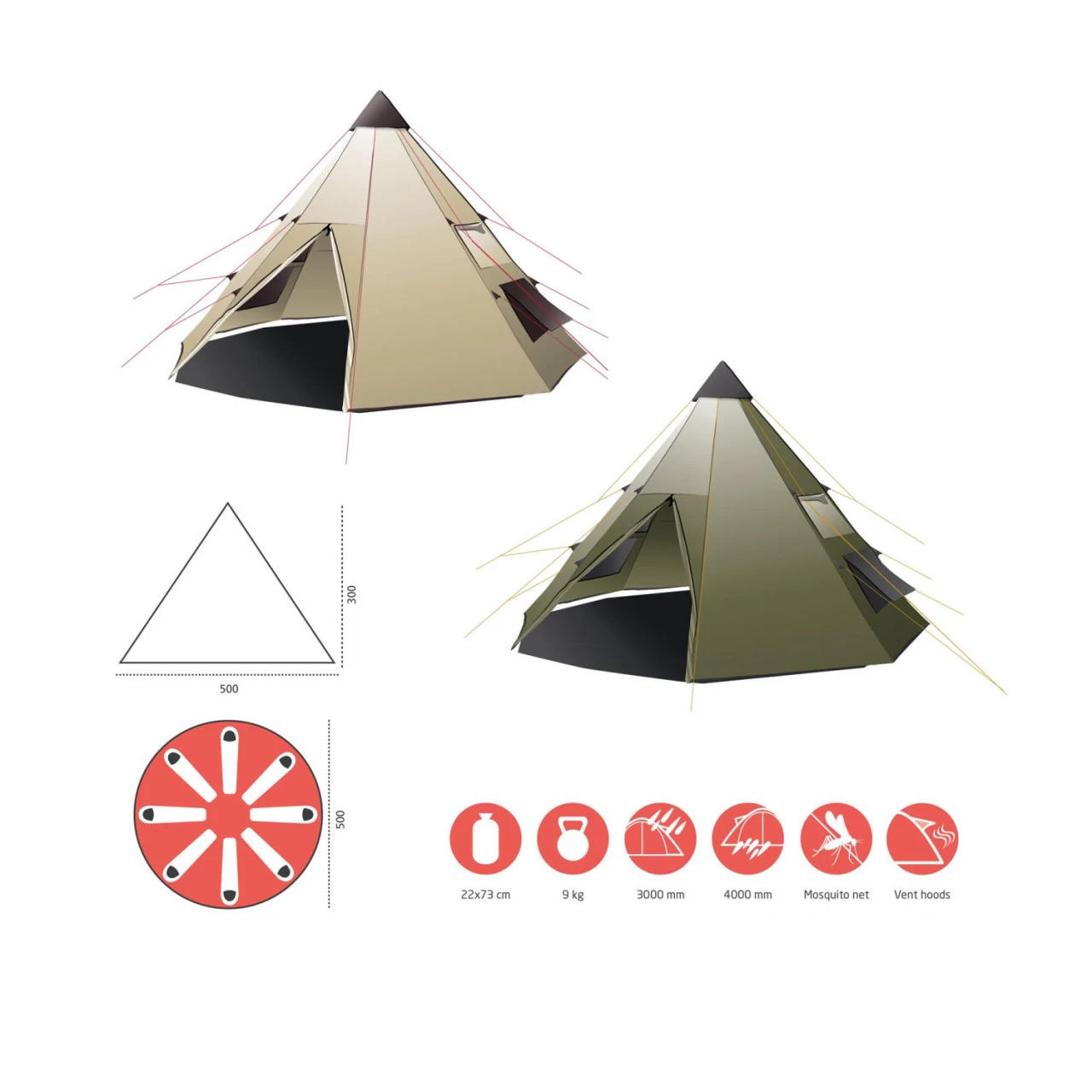 Grand Canyon Black Falls 8 Tipizelt 4 Grand Canyon Black Falls 8 Tipizelt – Bild 2