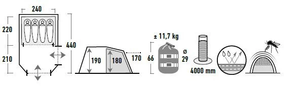 High Peak Meran 4.0 Familienzelt 4 High Peak Meran 4.0 Familienzelt – Bild 2