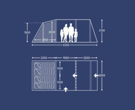 Kampa Hayling 4 AIR TC Familienzelt 4 Kampa Hayling 4 AIR TC Familienzelt – Bild 2