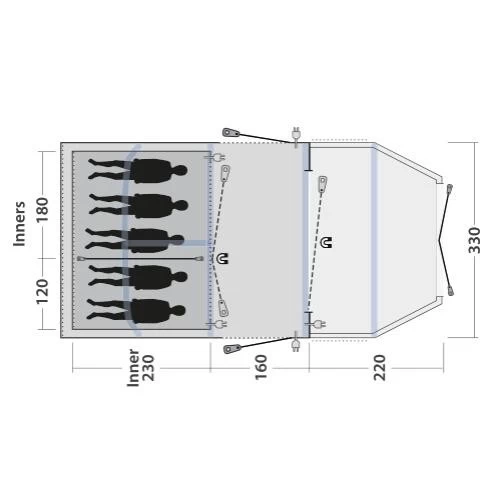Outwell Wood Lake 5ATC Familienzelt 5 Outwell Wood Lake 5ATC Familienzelt – Bild 3